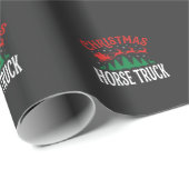 Kerstmis Paard Vrachtwagen Kerstman Slede Cadeaupapier (Rol Hoek)