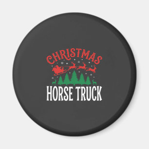 Kerstmis Paard Vrachtwagen Kerstman Slede Magneet
