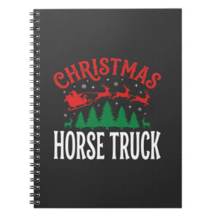 Kerstmis Paard Vrachtwagen Kerstman Slede Notitieboek