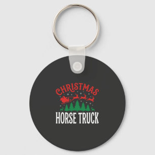 Kerstmis Paard Vrachtwagen Kerstman Slede Sleutelhanger
