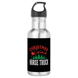 Kerstmis Paard Vrachtwagen Kerstman Slede Waterfles