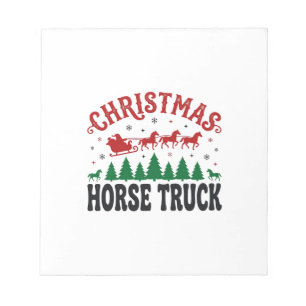 Kerstmis Paard Vrachtwagen Western Kerstman Slede Notitieblok
