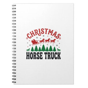 Kerstmis Paard Vrachtwagen Western Kerstman Slede Notitieboek