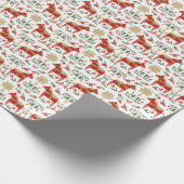 Kerstmis, paardenwit cadeaupapier (Hoek)