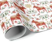 Kerstmis, paardenwit cadeaupapier (Rol Hoek)