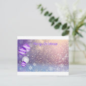 Kerstmis-paars Feestdagenkaart (Staand voorkant)