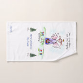 Kerstmis Paarse Engel Tekening "Jij mijn vriend" Handdoek (Handdoek)