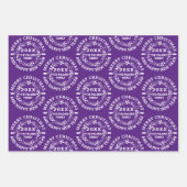 Kerstmis paarse kerstnaam inpakpapier vel (Voorkant 2)