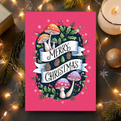 Kerstmis Paddenstoel Feestdagen Kaart