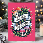 Kerstmis Paddenstoel Feestdagen Kaart