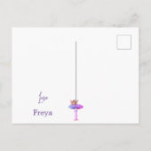 Kerstmis Paddestoel Fantasy Fairy Stars Paarse Briefkaart (Achterkant)