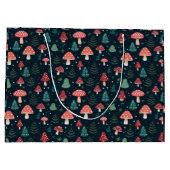 Kerstmis Paddestoel Patroon Vakantie Groot Cadeauzakje (Achterkant)