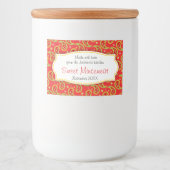 Kerstmis paisley gedesigneerde mincemeat label voedselcontainer etiket (Voorkant)