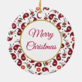 Kerstmis paisley keramische ornament (Achterkant)