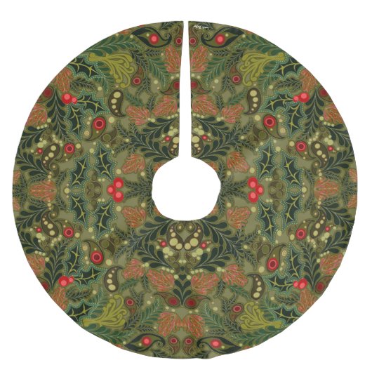 Kerstmis Paisley Kleurig Kerstboom Rok (Voorkant)