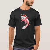 Kerstmis Pajama Dabbing Axolotl Santa Hat Reindee T-shirt (Voorkant)