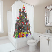 Kerstmis Pajama Dane Tree Xmas Dog Dad mam Douchegordijn (In situ)