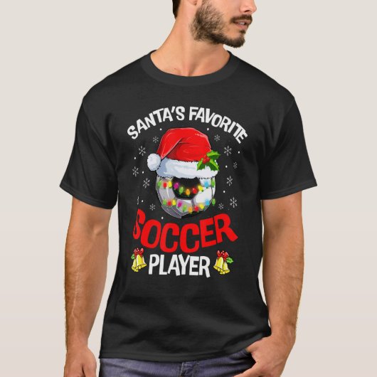 Kerstmis Pajama, de favoriete voetballer van de ke T-shirt (Voorkant)