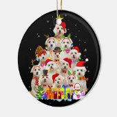 Kerstmis Pajama Maltese boom Xmas cadeaus pap Keramisch Ornament (Links)