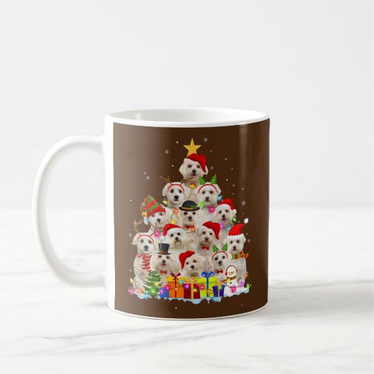 Kerstmis Pajama Maltese boom Xmas cadeaus pap Koffiemok (Links)