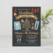 Kerstmis Pajama Party Boys Sleepover Birthday Kaart (Staand voorkant)