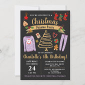 Kerstmis Pajama Party Girls Slapepover Birthday Kaart (Voorkant)