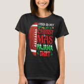 Kerstmis Pajama Santa Hat USA American Football S. T-shirt (Voorkant)
