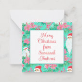 Kerstmis Palm Beach Kerstman Cadeaubijlage Notitiekaartje (Voorkant)