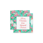 Kerstmis Palm Beach Kerstman Cadeaubijlage Notitiekaartje (Voorkant / Achterkant in situ)