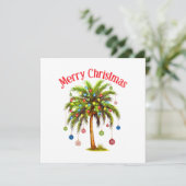 Kerstmis Palmbomen Licht Hawaiaans Tropisch  Kaart (Staand voorkant)