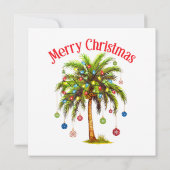 Kerstmis Palmbomen Licht Hawaiaans Tropisch  Kaart (Achterkant)
