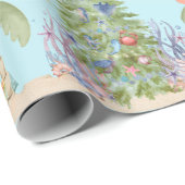 Kerstmis Palmboom Cadeauverpakking Aan de Kust – O Cadeaupapier (Rol Hoek)
