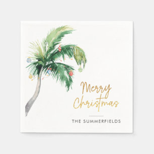 Kerstmis Palmboom Vakantie Familie Papier Servet
