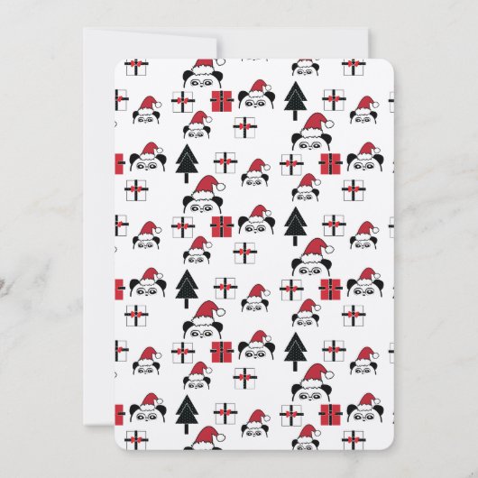 Kerstmis Panda Cadeaus Holiday Trees Kaart (Achterkant)