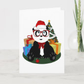 Kerstmis - Panda Nerd Feestdagen Kaart (Voorkant)