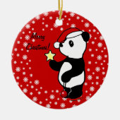 Kerstmis Panda Stocking Keramisch Ornament (Voorkant)