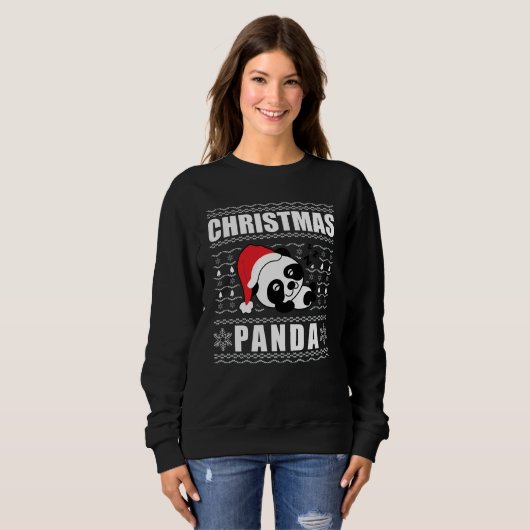 Kerstmis Panda Ugly Xmas Sweater (Voorkant volledig)