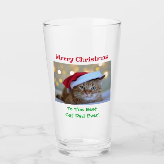 Kerstmis Pap Best Ever Pet Foto Beer Pint Glas (Voorkant)