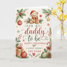 Kerstmis Papa-in-wording Waterverf Teddybeer
