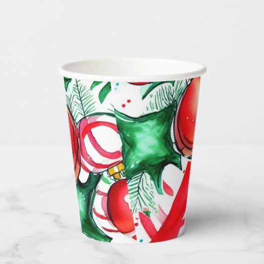 Kerstmis Papieren Bekers (Achterkant)