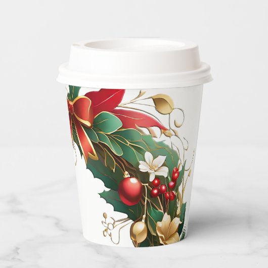 Kerstmis Papieren Bekers (Achterkant)