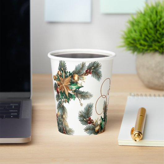 Kerstmis Papieren Bekers (Insitu)