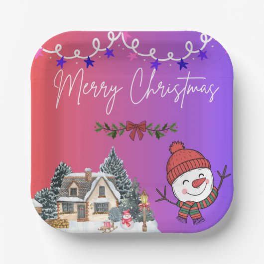Kerstmis Papieren Borden Bordje (Voorkant)