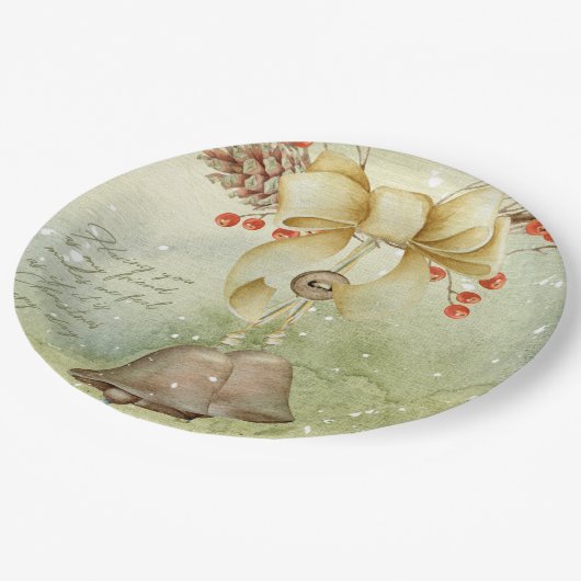 Kerstmis Papieren Bordje (Gekanteld)