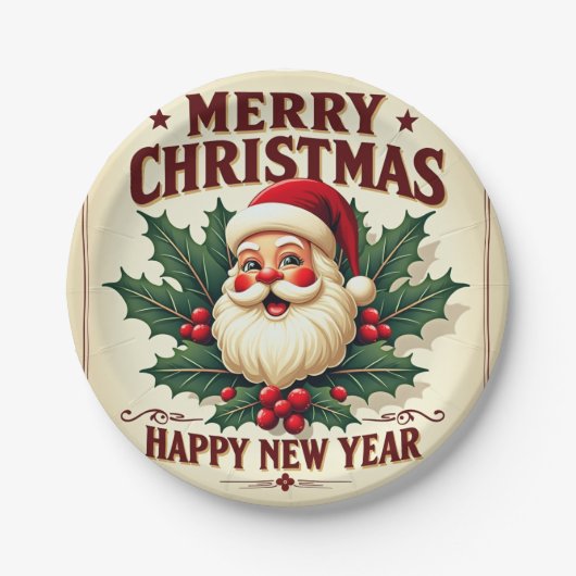 Kerstmis Papieren Bordje (Voorkant)