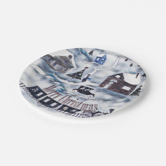 Kerstmis, papieren bordje (Gekanteld)