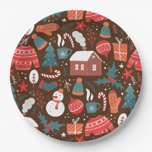 Kerstmis Papieren Bordje (Voorkant)