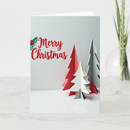 Kerstmis Papieren Kerstboom Kaart (Voorkant)