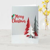 Kerstmis Papieren Kerstboom Kaart (Gele Bloem)