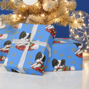 Kerstmis - papillon Gold Paws - patroon Cadeaupapier